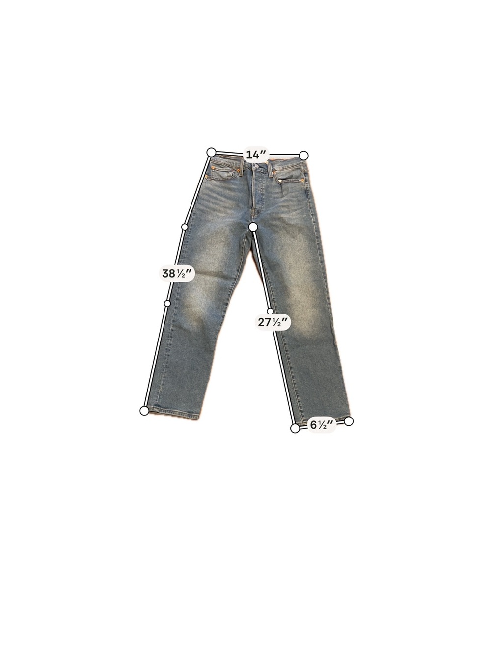 Levi’s Wedgie Straight Jeans Size 30 High Rise Vintage Wash Denim - Picture 10 of 10